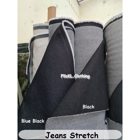 Bahan Kain Jeans Stretch Denim Melar Jeans Melar Raw Mentah Kaku Stretch Melar