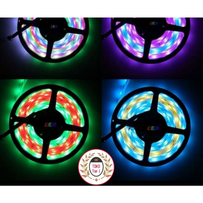 Running led strip flexible 5050 RGB 5m waterproof  full color changing/lampu strip 5m rgb