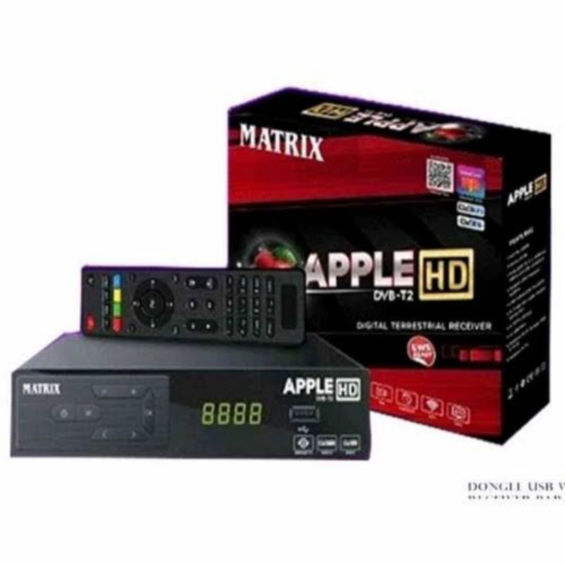 set top box matrix apple digital receiver MATRIX APPLE MERAH STB DVB matrix digital receiver tv digital tv antena tv matrix apple digital garansi resmi