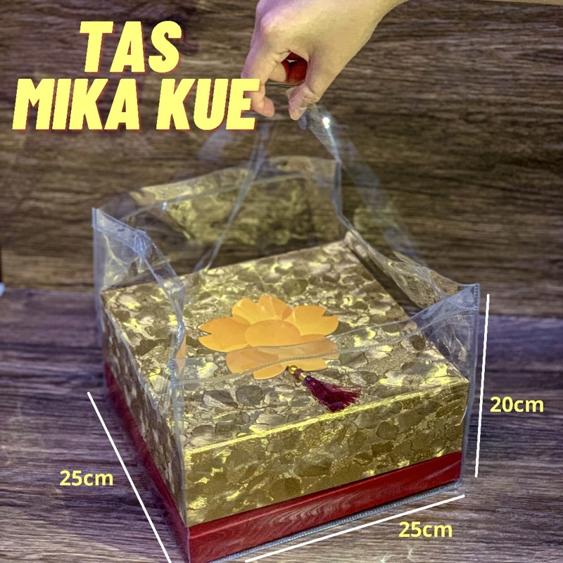 

010 Tas Mika Bening Kue Nasi Kotak besek PVC Polos Goodiebag Hampers Souvenir Ulang TahunTransparan Murah
