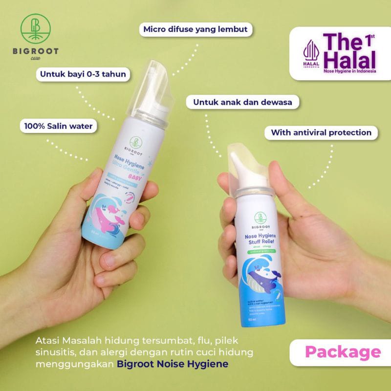 Bigroot Nose Hygiene Ultra 50 ml Semprot Hidung Pilek BABY / DEWASA