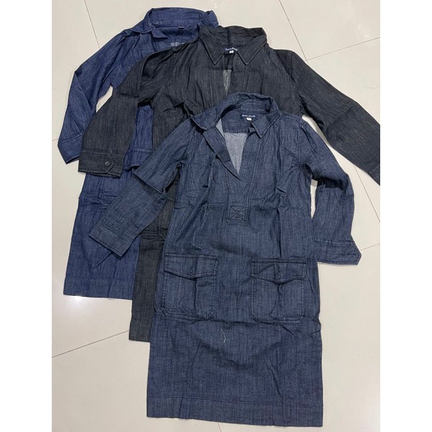 Isuga navy denim pocket shirt dress