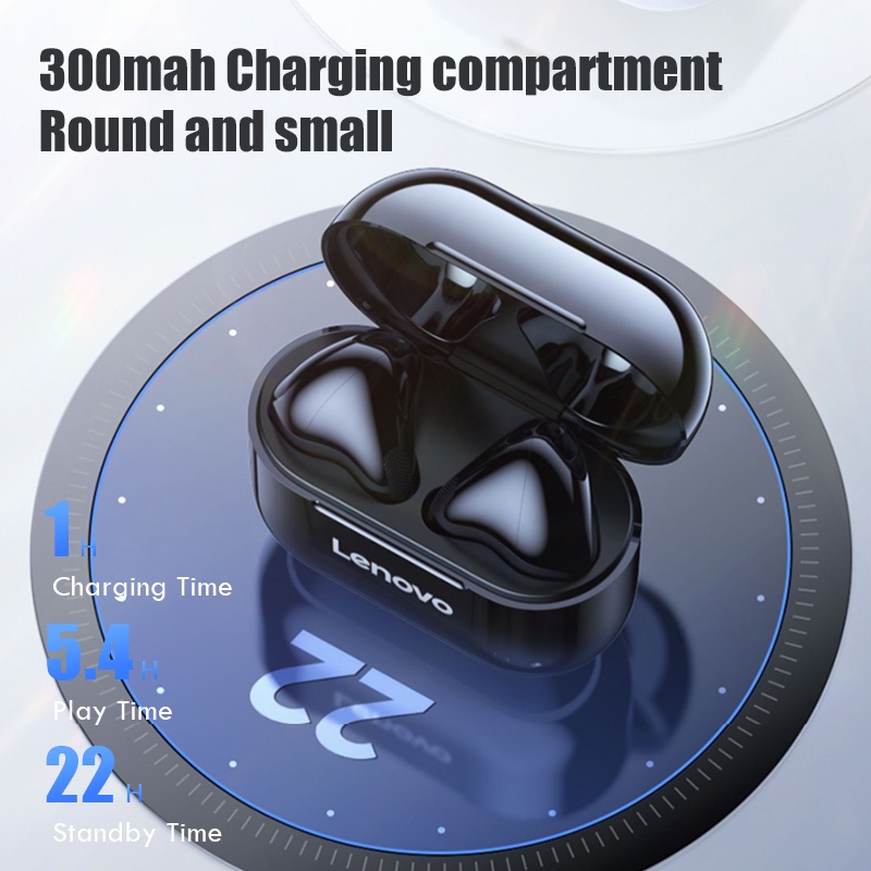 Lenovo LP40 Earphone Nirkabel Bluetooth 5.1 Headphone dengan Mic AAC/SBC Pengurangan Kebisingan Headset Olahraga Latensi Rendah