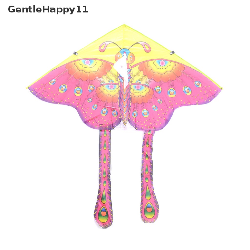 Gentlehappy 90 * 50cm Rain Butterfly Kite Outdoor Anak Layangan Stunt Kite Surf Dengan Control Bar 50M Dan Line Random Color id