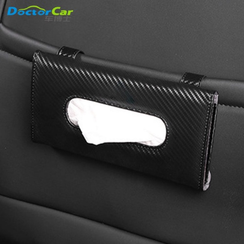 Tempat Tissue Kotak Tissue/Masker Carbon Mobil Gantung Magnetik Klip