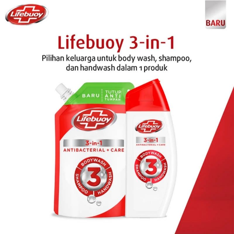 LIFEBUOY Sabun Mandi Cair 3in1 Pouch 450ml