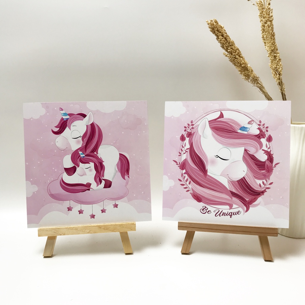 HIASAN DINDING UNICORN KUDA PONI 20x20CM WALL DECOR UNICORN PAJANGAN KAYU UNICORN DEKORASI DINDING KAMAR RUMAH