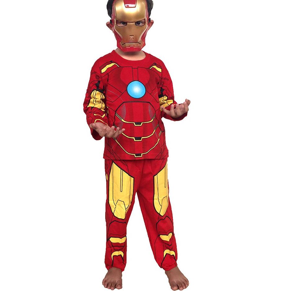 PROMO MURAH Kostum Ironman - Baju + Topeng Ironman - BAJU TOPENG IRONMAN - BAJU KOSTUM IRONMAN - BAJ