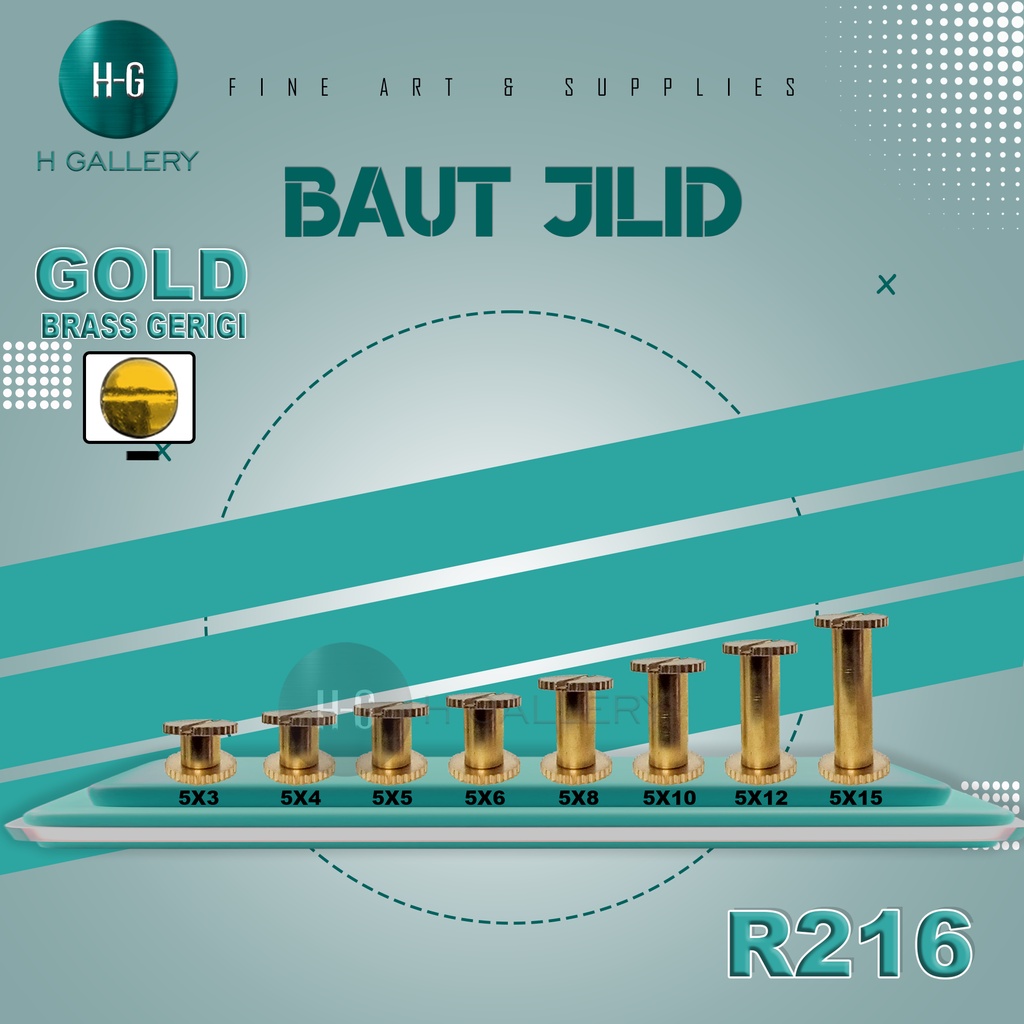 

BRASS GERIGI KUNINGAN BAUT JILID BUKU BAUT BUKU / ALBUM/ MENU/ SABUK KULIT 80MM 85MM 90MM 95MM 100MM