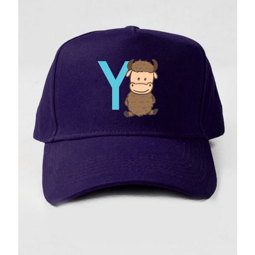 Topi Baseball Premium CAMOE Huruf Alphabet Y Binatang Animal Yak