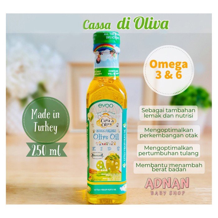 Evoo Extra Virgin Olive Oil Casa Di Oliva Kids 250 ml minyak zaitun MPASI Evoo MPASI Minyak MPASI