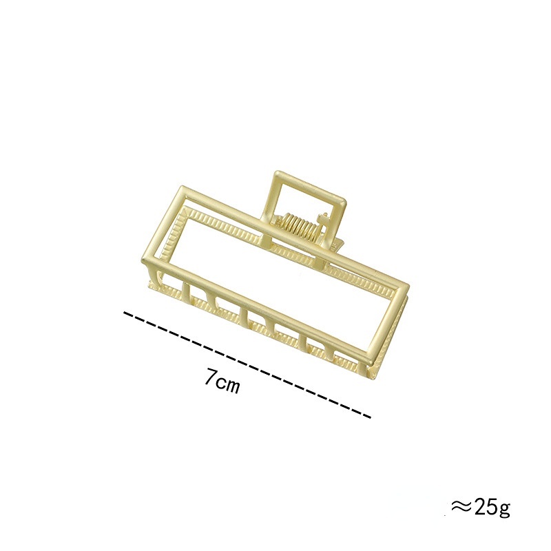 Jepit Rambut Bentuk Kotak Geometrik Bahan Logam Ukuran 7cm