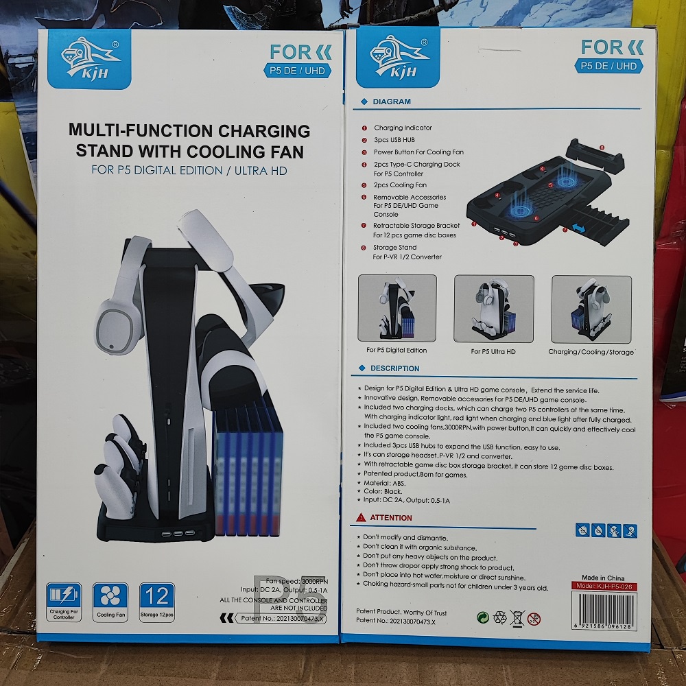 PS5 KJH Multi-Function Charging Stand with Cooling Fan KJH-P5-026