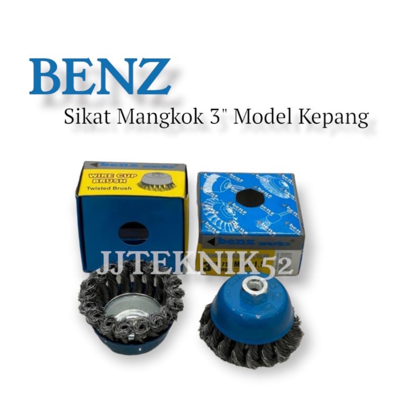 Sikat Kawat Mangkok Kepang 3" /Gerinda /Twisted Brush By Benz