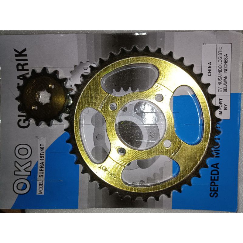 1 set Gir depan motor gir belakang motor gir muka gir belakang gigi tarik tanpa rantai rante gir mb 