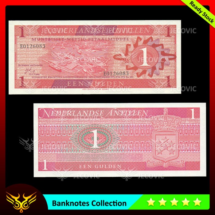 NETHERLAND ANTILLES 1 Gulden 1970 , UNC , Uang Asing