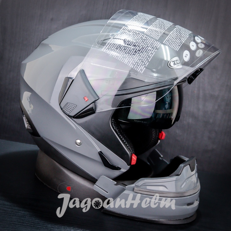 ZEUS HELM ZS611C SOLID | GREY 11C | ZS-611C | ZS 611C | DOUBLE VISOR