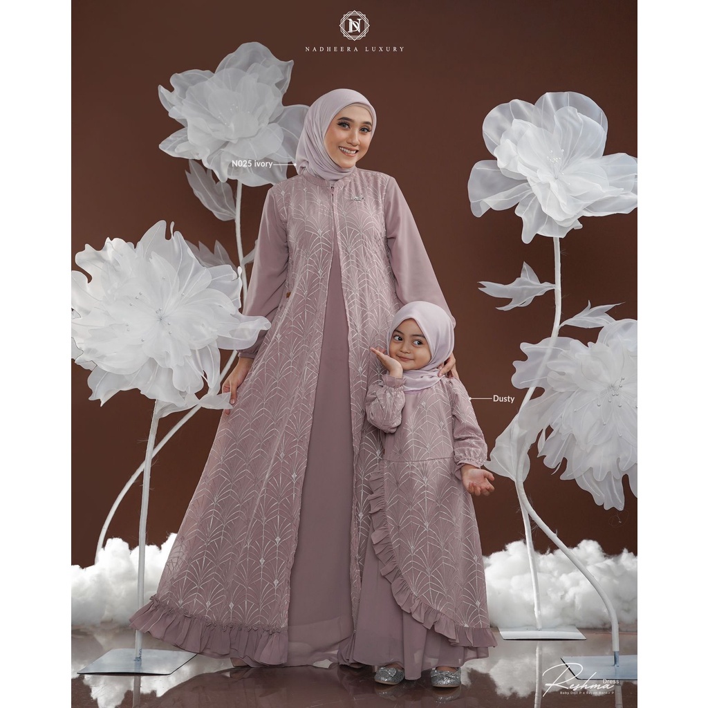 Reshma Dress Mom dan Kids ORI By Nadheera Luxury Gamis Terbaru Jumbo XXL - XXXL Busui Dress Wanita K