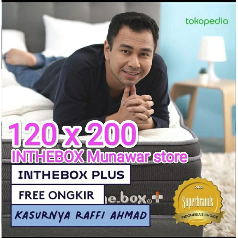 Matras Kasur Springbed INTHEBOX PLUS ukuran 120x200 Full free pillow
