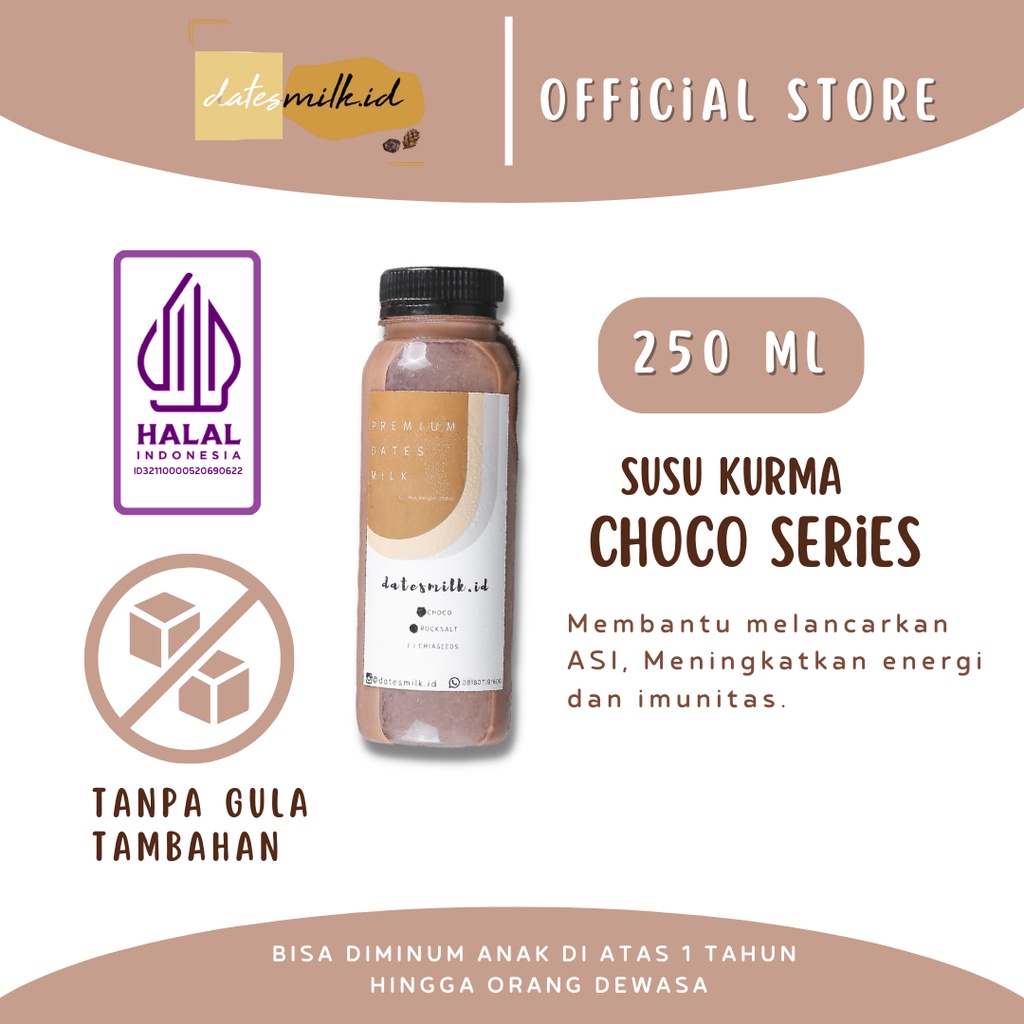 

Susu Kurma Coklat Minuman Sehat ASI Booster Ibu Hamil Dengan Kurma Premium Fresh Homemade 250 ML