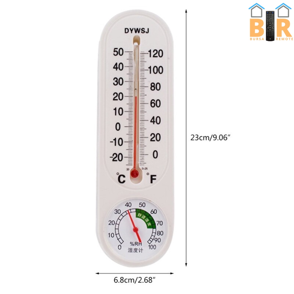 Thermometer Dinding Analog Alat Pengukur Pengatur Suhu Kelembaban Ruangan Hygrometer Termometer Wall 9 Inch