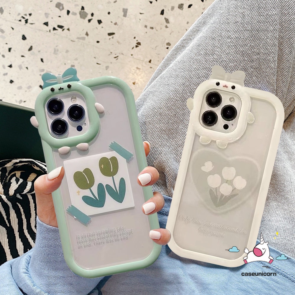 Soft Case Desain Bunga Tulip 3D Untuk OPPO A54 A96 A17 A16 A17K A12 A74 A57 A55 A16K A77s A77 A31 A53 A15 A76 A3s A5s A5 A9 A7 A16E A9 A7 A16E A77s 72 A9Z 52 Case Pelindung Earphone Bluetooth Airpod