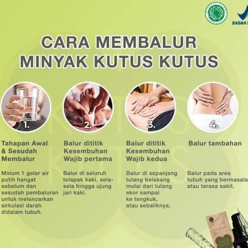 Minyak Kutus Kutus Herbal Organic Tamba Waras Minyak Pijat - 100 ml