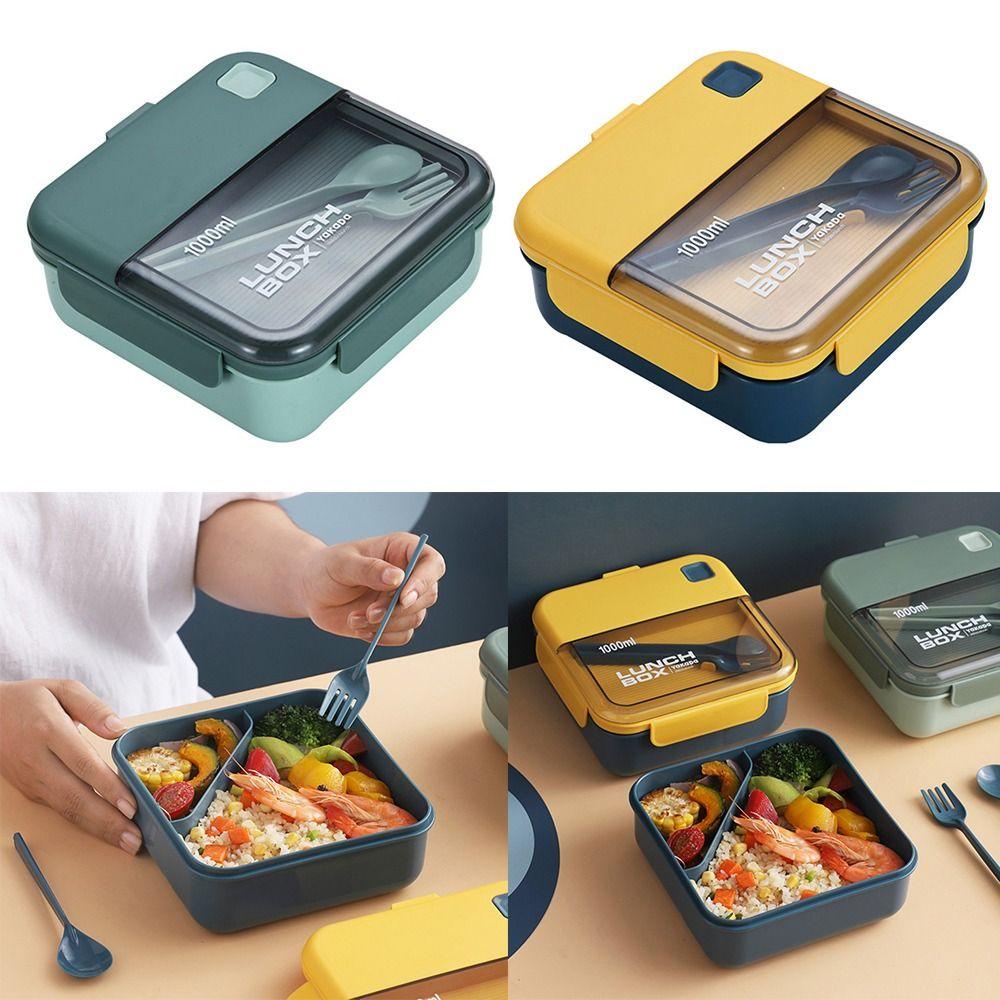 Top Lunch Box Portable Anti Bocor Dengan Sendok Wadah Makanan