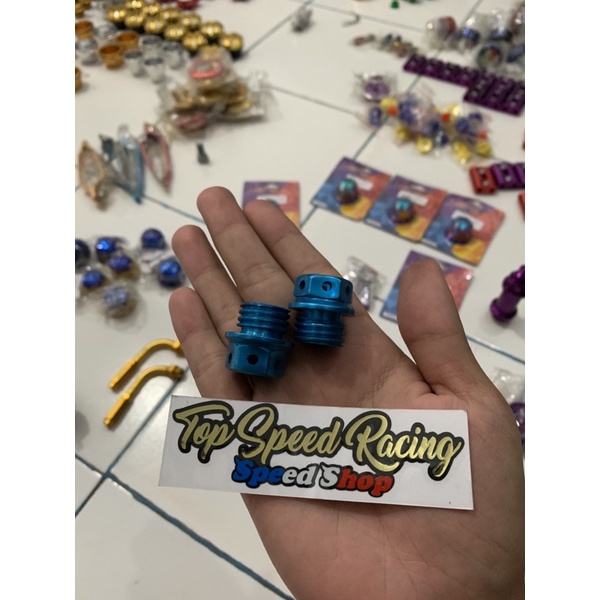 TUTUP OLI MESIN BIRU BLUE HONDA YAMAHA