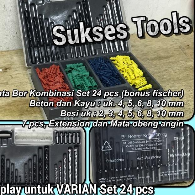 Mata Bor Set 9pcs ( Mata Bor Besi, Beton dan Kayu ) - Set 24 pcs