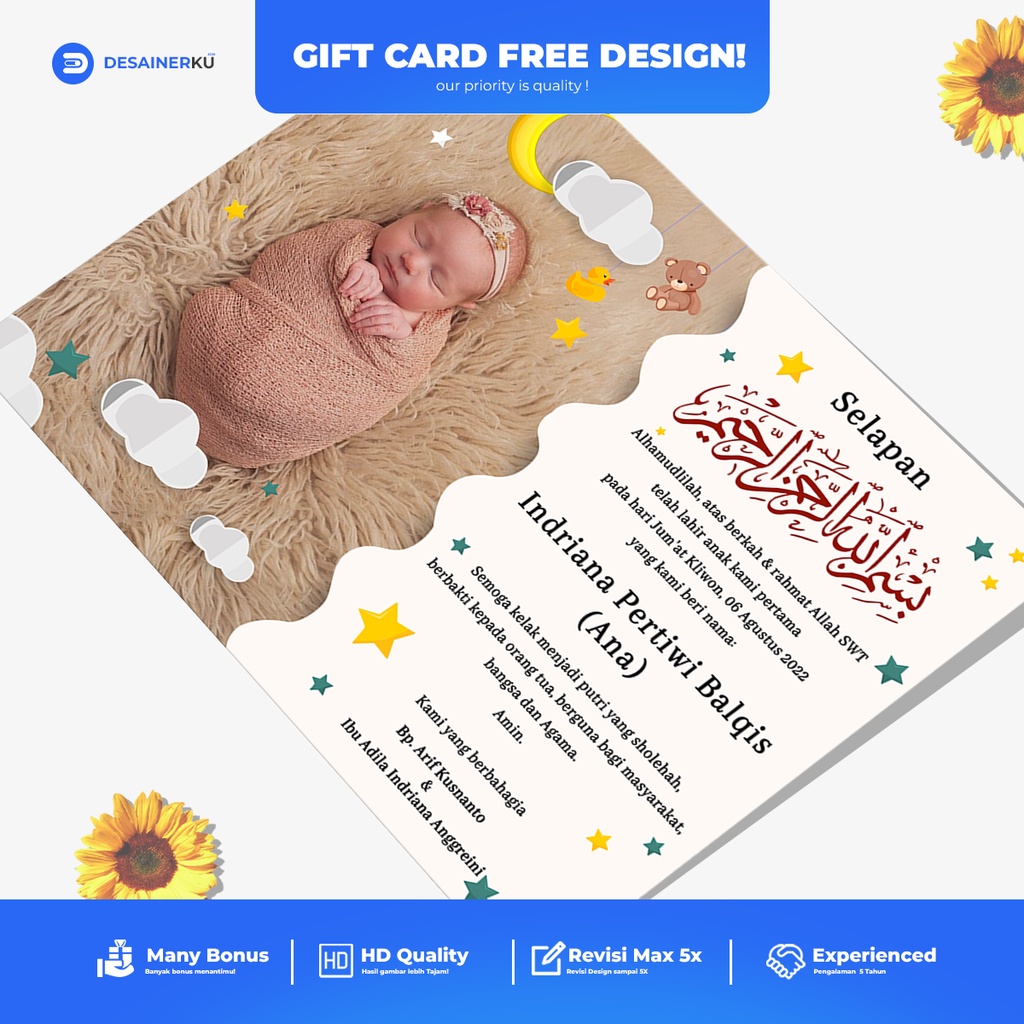 Kertas Aqiqah (FreeDesain) | Kartu Aqiqah | Kartu Ucapan Aqiqah | Aqiqah Anak | Kartu Ucapan Anak | 