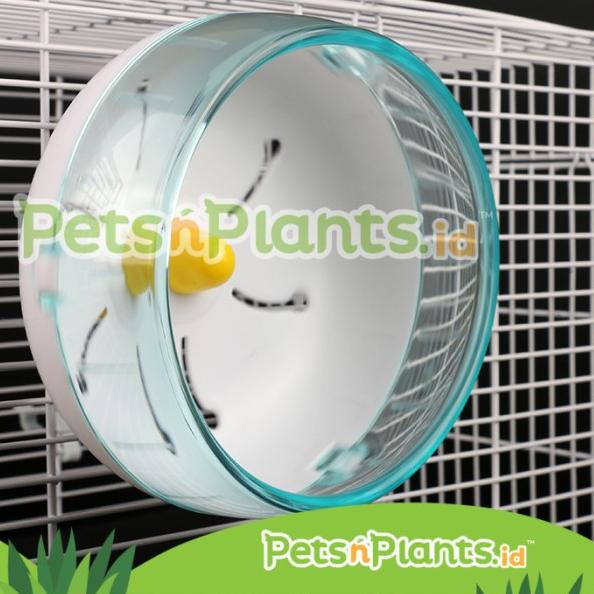 Mainan Roda Kandang Syrian Hamster - Silent Jogging Wheel Import BESAR - Biru Muda
