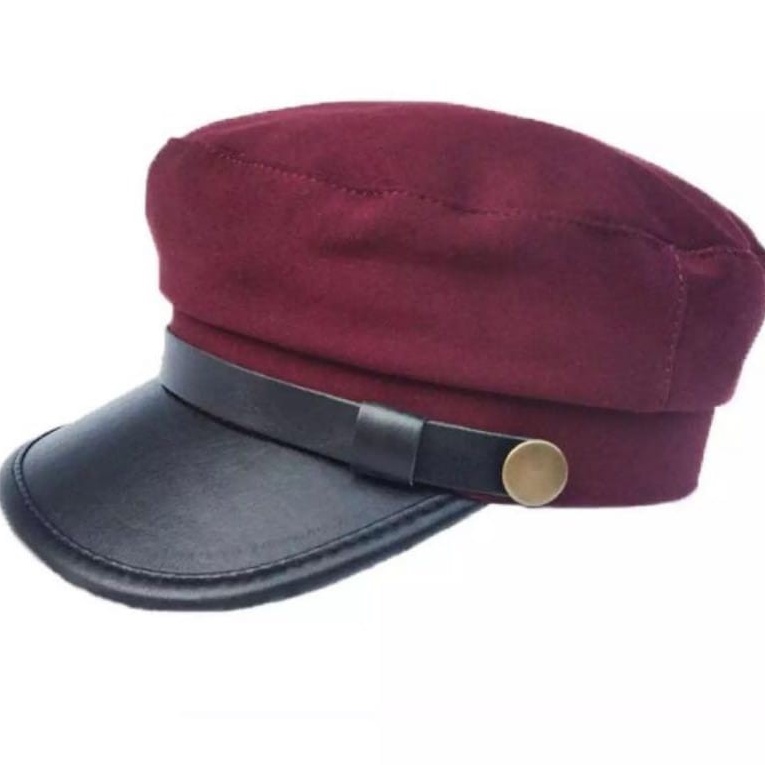 Best seller-Topi Pria wanita terbaru- Sailorman Army-Topi Pelaut- Leather Cap- Cadet Military-topi Ariel-Korean style