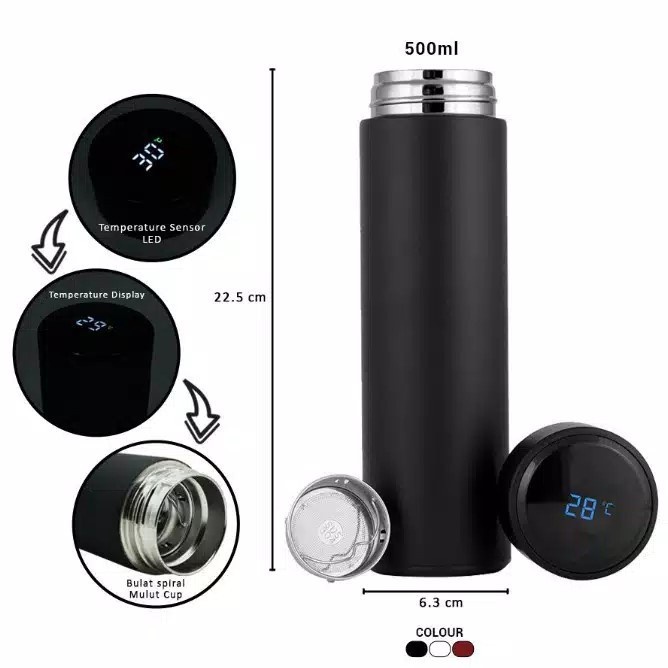 Termos Kecil Termos Air Panas Stainless Steel Dengan Pengukur Suhu LED