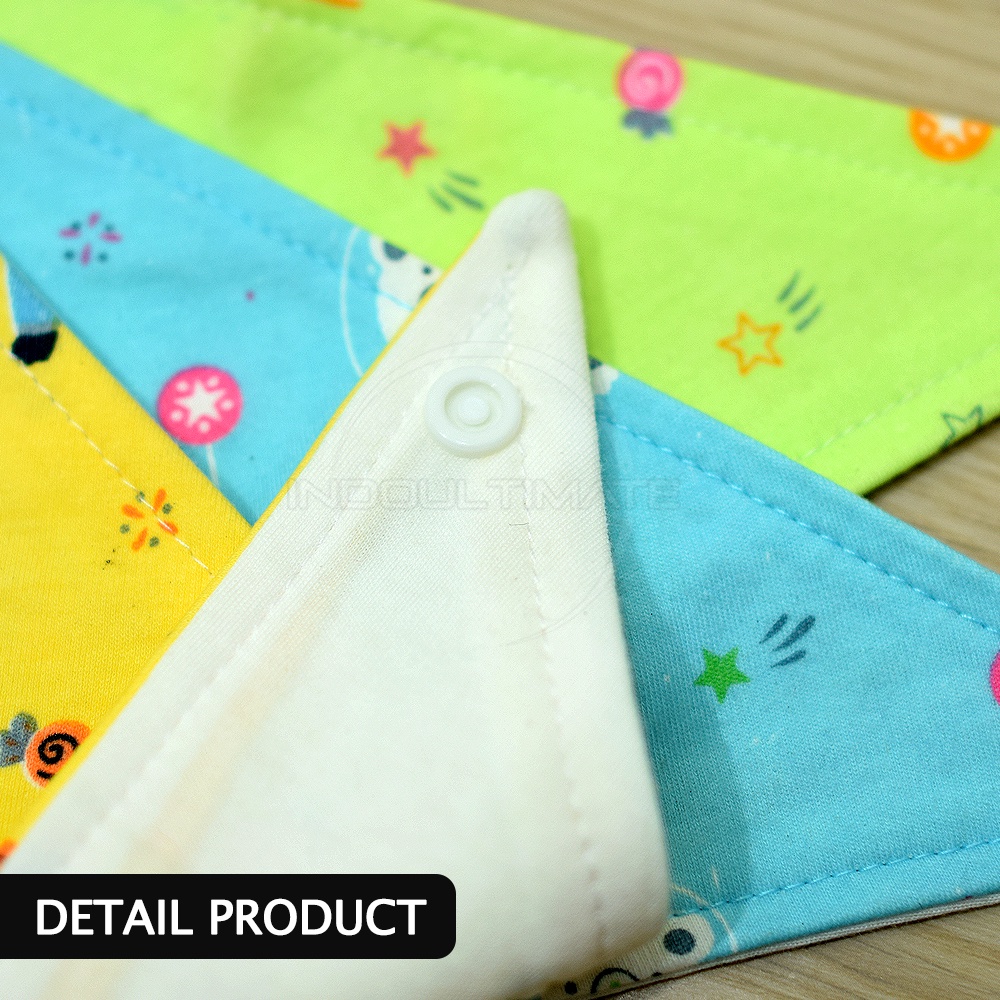 1Pc Slabber Bayi COTTON Premium Double Layer BY-652-ST Baby Bib Slaber Bayi Segitiga Celemek Kain