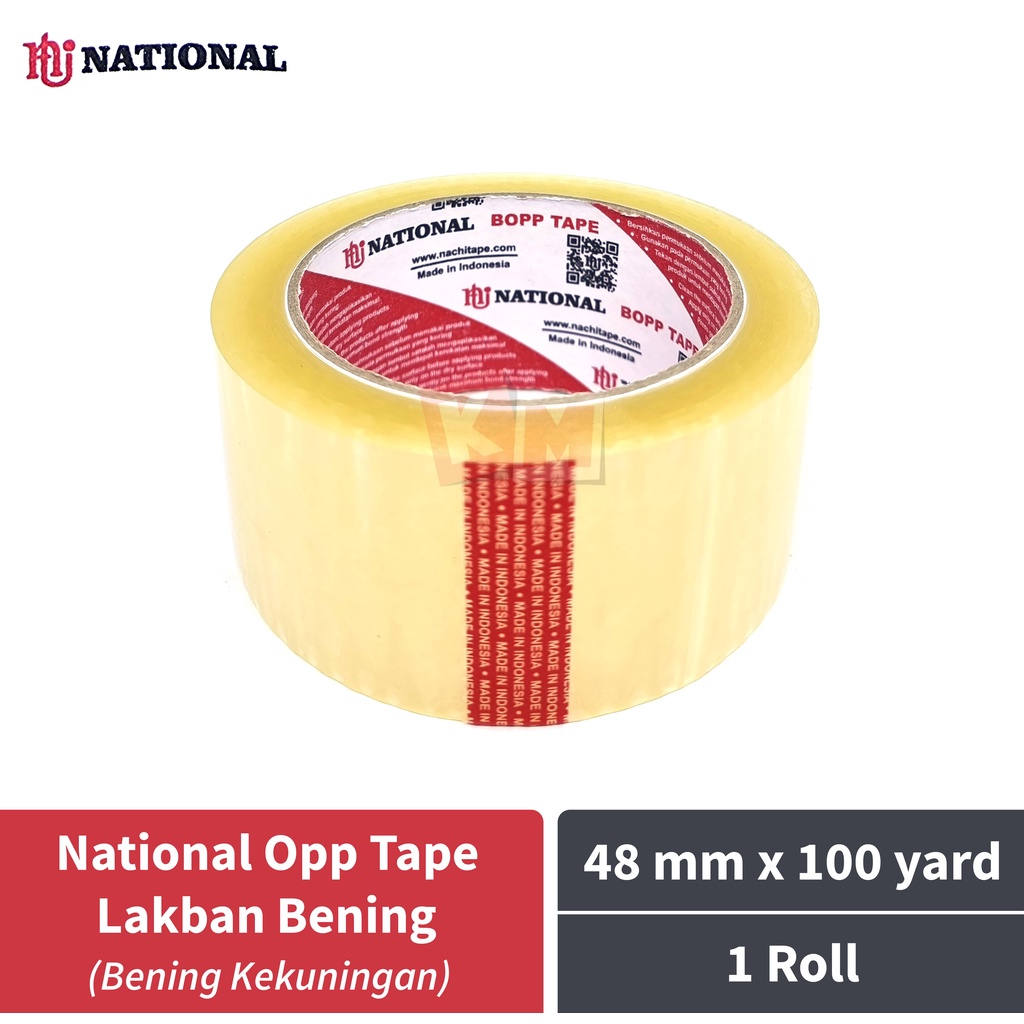 Lakban Bening National Opp Tape 2 Inch 48 mm x 100 Yard / Produk Nachi