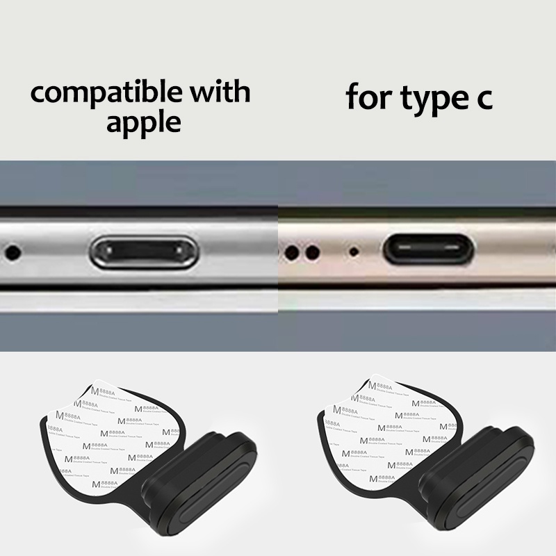 Cover Pelindung Port Charger USB Tipe C Bahan Silikon Anti Debu / Hilang Untuk IPhone