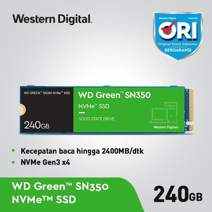 WD Green SSD SN350 240GB M.2 NVMe PCIe Gen3 2280