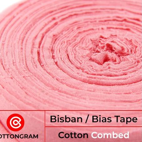 Bisban Kain Bahan Kaos Katun Bias Tape Meteran Aksesoris Kaos - 4 cm