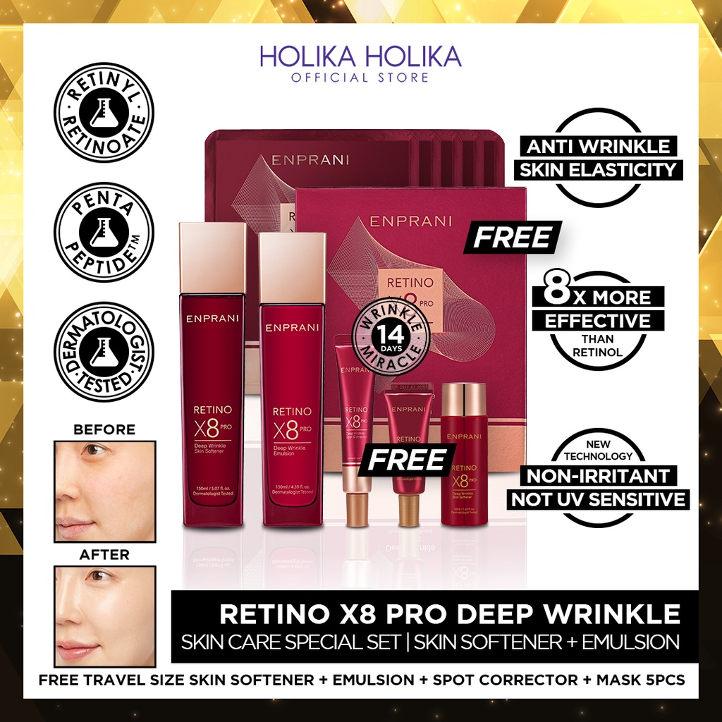 Holika Holika Enprani Retino X8 Pro Skin Care Special Set | Paket Perawatan Anti Aging