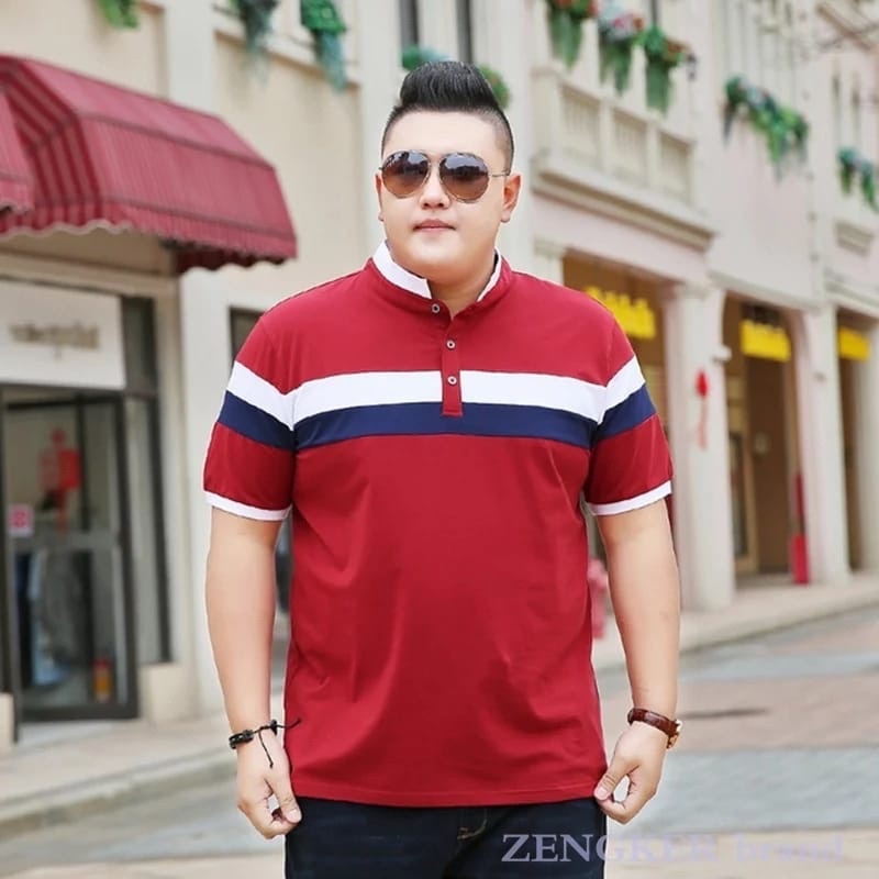 BAJU KAOS KERAH SHANGHAI PRIA JUMBO BIGSIZE COWOK ATASAN ZENECA PREMIUM FASHION