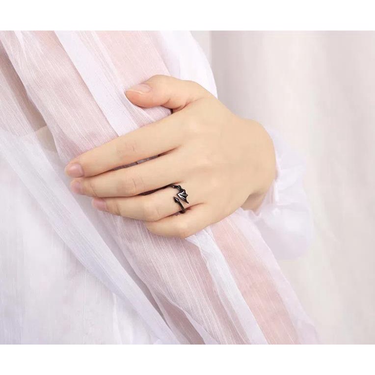 9 Tpyes Cincin Couple Korea Adjustable Sayap Malaikat Iblis Fashion Aksesoris Untuk Pasangan Rings -Doo