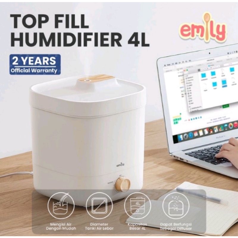 [GRATIS BUBBLEWRAP] EMILY TOP FILL HUMIDIFIER 4L EHF16201 Pembersih Pelembab Udara Kamar Bayi Dewasa
