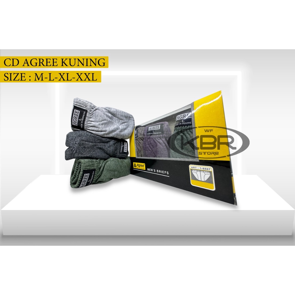 [ 3pc ] CD AGREE 2-8886 kuning| CD Celana Dalam Pria Dewasa [III N3/Q3] Karet Kerut celana dalam pria / KBR store