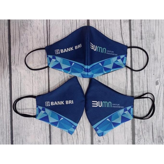 Masker Bank BRI BUMN / Masker BUMN BRI Custom Desaign Printing t-pancawarnaprint