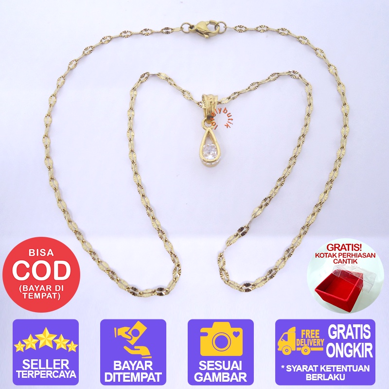 Kalung Titanium anti karat Latasi4 Kalung Titanium Dewasa Model Kekinian Terbaru