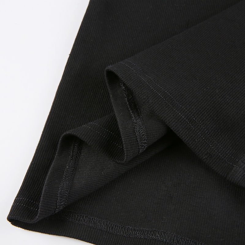 Rapcopter Seksi Satu Bahu Tube Top Dress Wanita Lengan Panjang Jahitan Slim Fit Slim Tas Hip kecil Rok Hitam