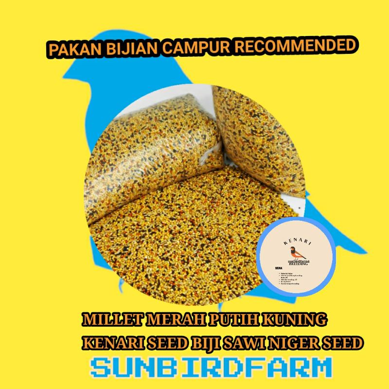 READY PAKAN BIJIAN CAMPUR RECOMMENDED ( MILLET MERAH PUTIH KUNING KENARI SEED BIJI SAWI NIGER SEED)