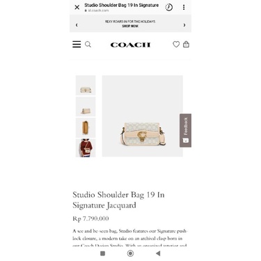 Coach Bag studio shoulder bag 19 in signature jacquard