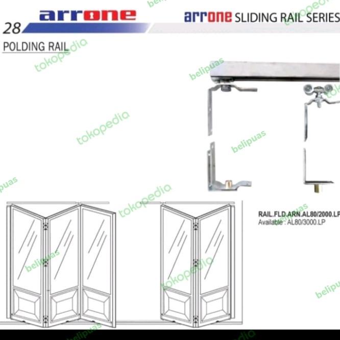 Rel Pintu Lipat Aluminium / Folding 2 Meter 3Dp